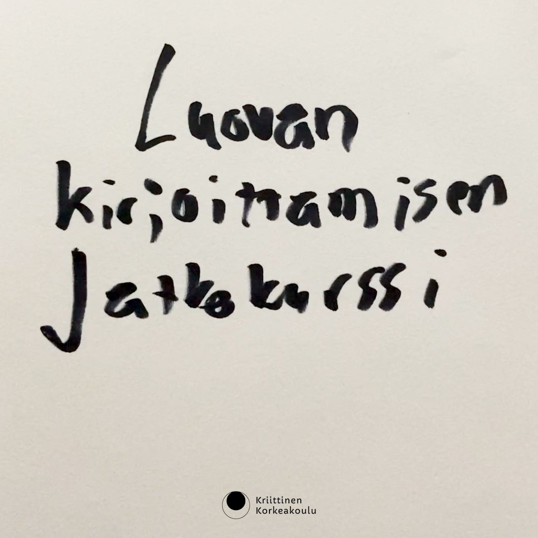 Luovan Kirjoittamisen Jatkokurssi - Kriittinen Korkeakoulu, Helsinki